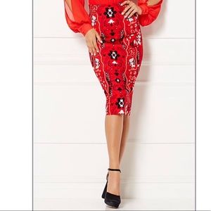 Red New York & Company Eva Mendez skirt